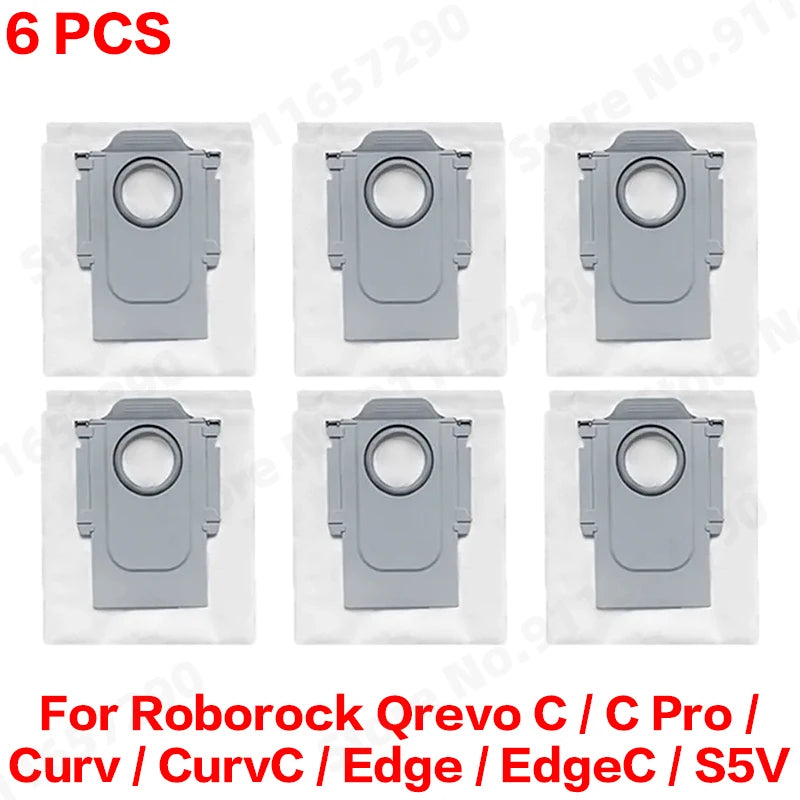 Roborock Qrevo C/C Pro/Curv/CurvC/Edge/EdgeC/S5V Compatible Main Side Brush Mop Cloth Dust Bag & Filter Set