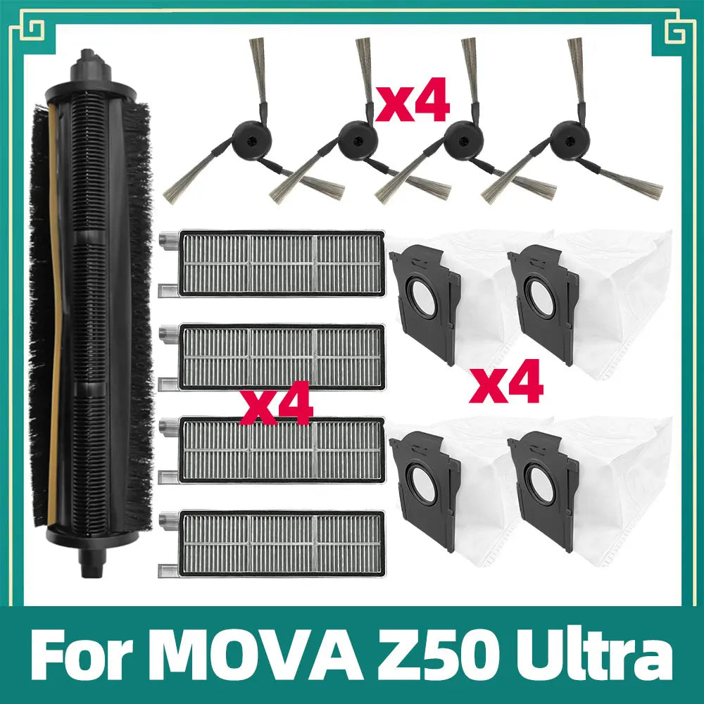 Fit For Mova Z50 Ultra Robot Vacuum Replacement Kits Main Side Brush HEPA Filter Dust Bag Accessories Parts
