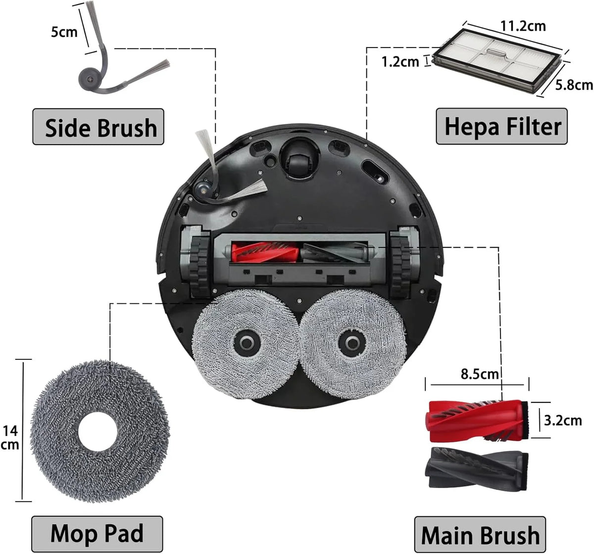 Roborock Saros 20 Robot Vacuum Cleaner Accessories Main Side