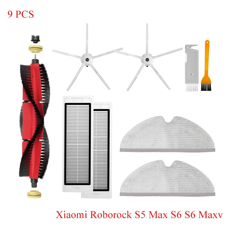 For Xiaomi Roborock S5 Max S6 Maxv Vacuum Cleaner Replacement Kit Roller Brush HEPA Filter Mop Cloth Accessories Spare Parts