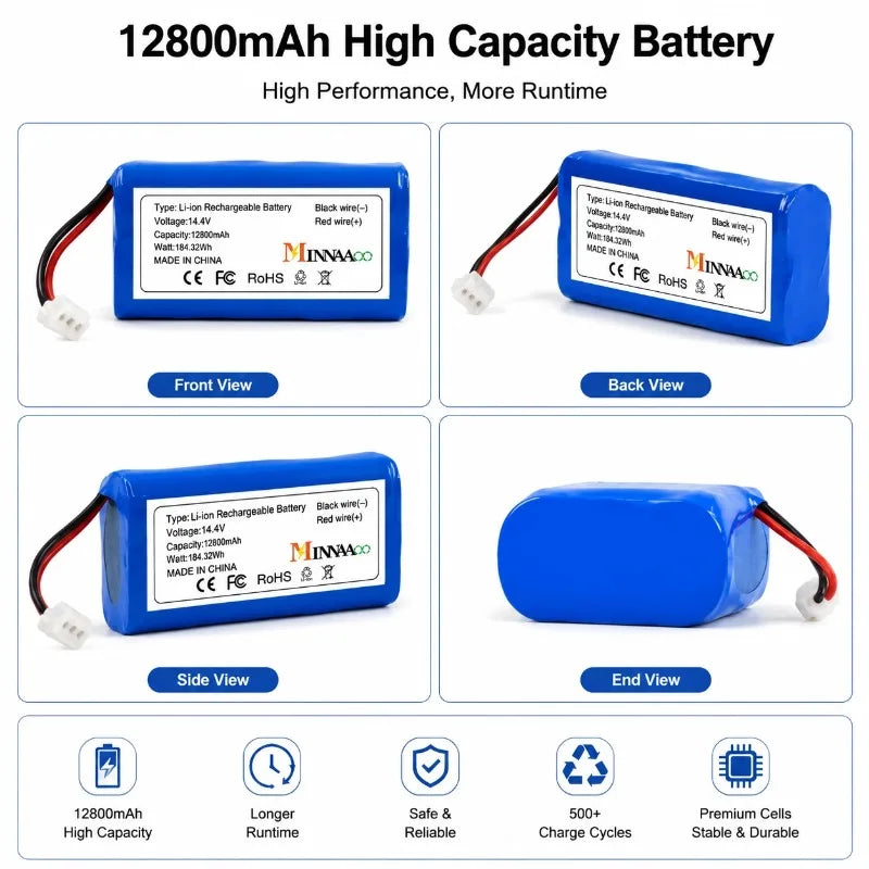 MINNAAOO 12800mAh 14.8V High Capacity Li-ion Battery For HUT