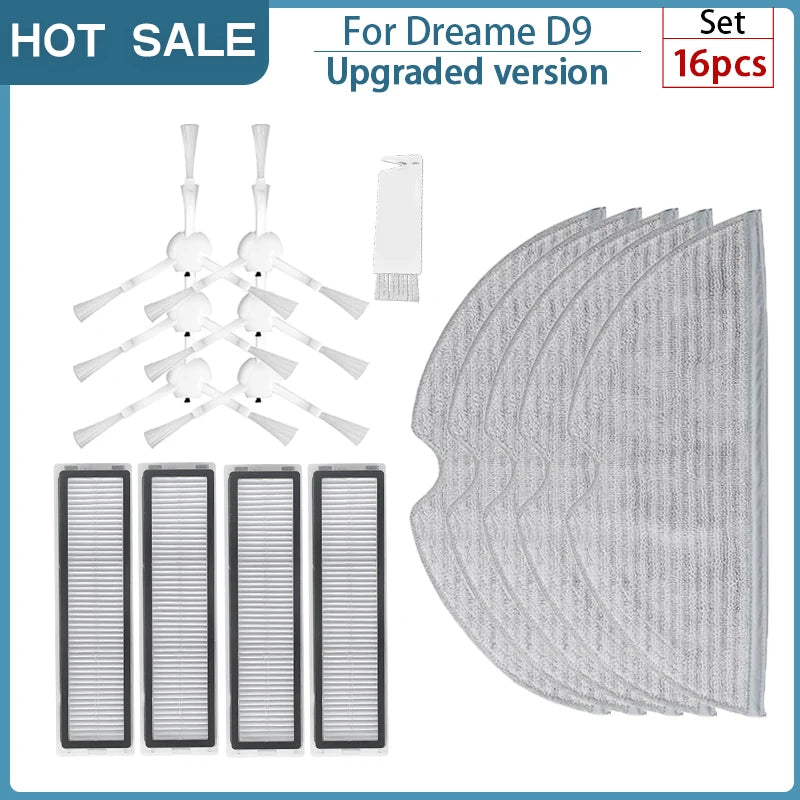 For Dreame Bot D9 Accessories D9 Max Robot Vacuum Cleaner HEPA Filter Main Side Brush Mop Cloths Replacement Spare Parts