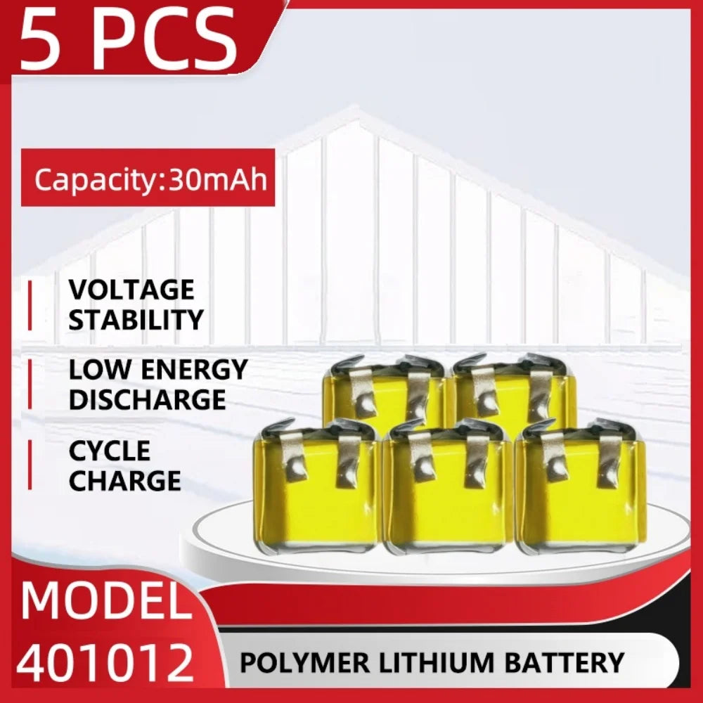 401012 3.7V 30mAh Lipo Lithium Batteries for Bluetooth Headset Rechargeable