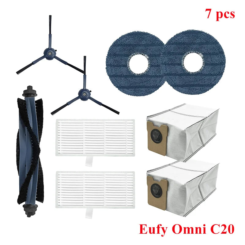 Replacement For Eufy Omni C20 Sweeper Robot Vacuum Cleaner Part Main Side Brush Mop Cloth Hepa Filter Parts Dust Bag Accessories