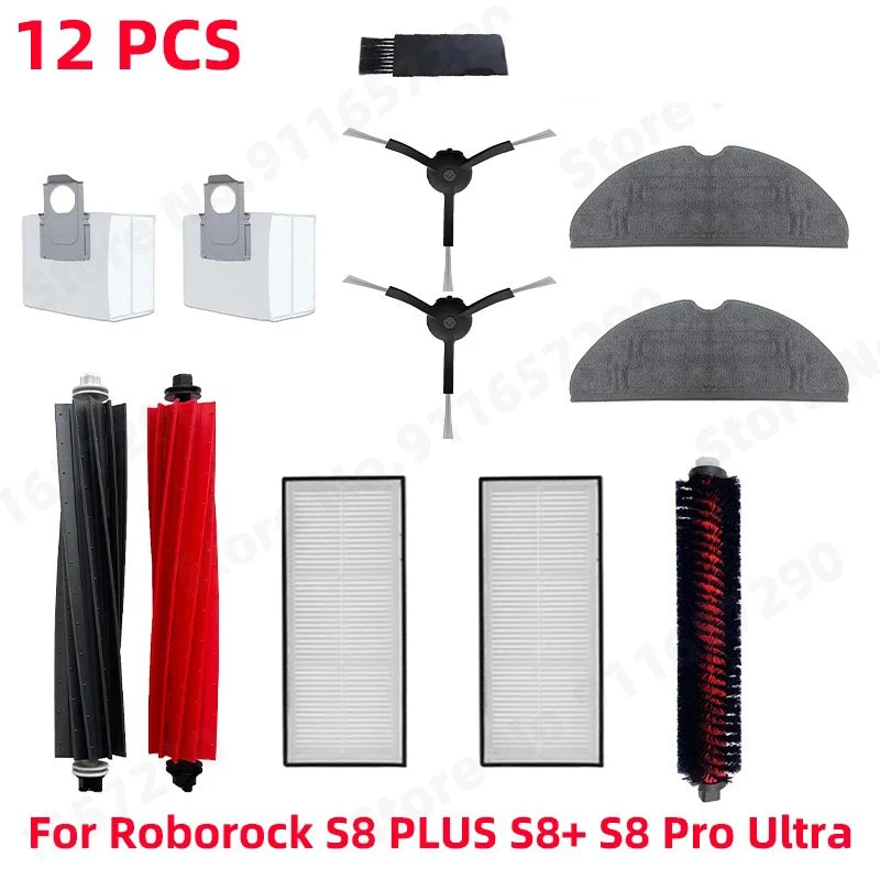 Roborock S8 PLUS S8+ S8 Pro Ultra G20 Robot Vacuum Main Side Brush Mop Hepa Filter Dust Bag Cleaning Rolling Brush Accessories