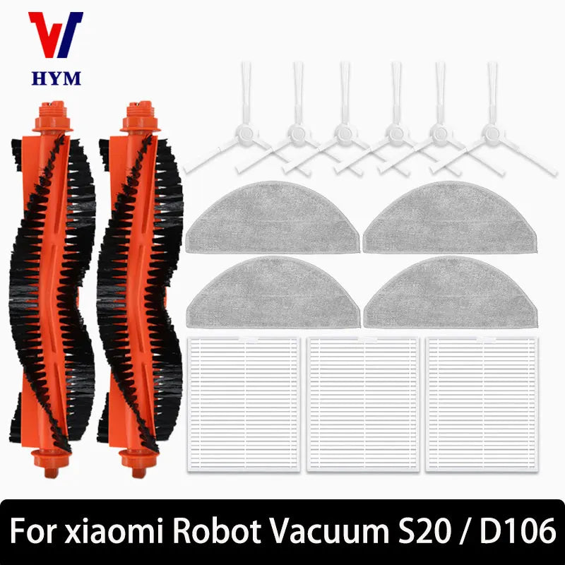 For Xiaomi Robot Vacuum S20 / D106 Accessories Main Side Bru