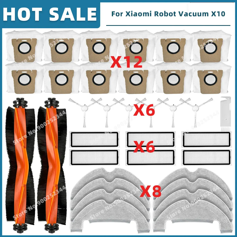 Compatible For Xiaomi Robot Vacuum X10 B102GL Replacement Spare Parts Accessories Main Side Brush Hepa Filter Mop Cloth Dust Bag