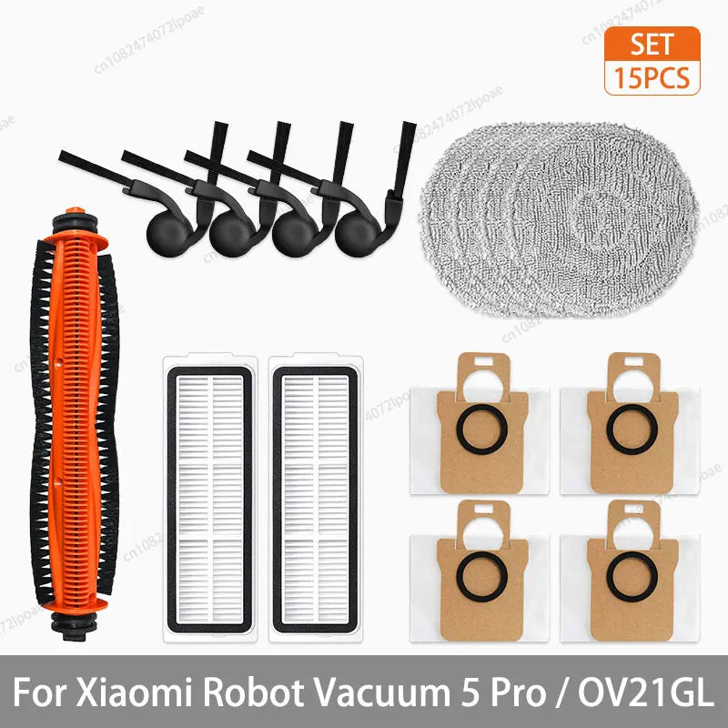 For Xiaomi Robot Vacuum 5 Pro / OV21GL Cleaner Accessories Main Brush Side Brush Hepa Filter Mop Cloth Dust Bag Parts Spare