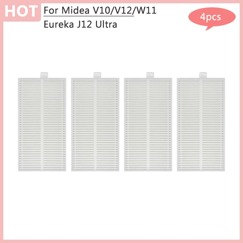 For Midea V10 V12 W11 Robot Vacuum Cleaner Eureka J12 Ultra Main Side Brush Hepa Filter Dust Bag Rag Accessories Parts