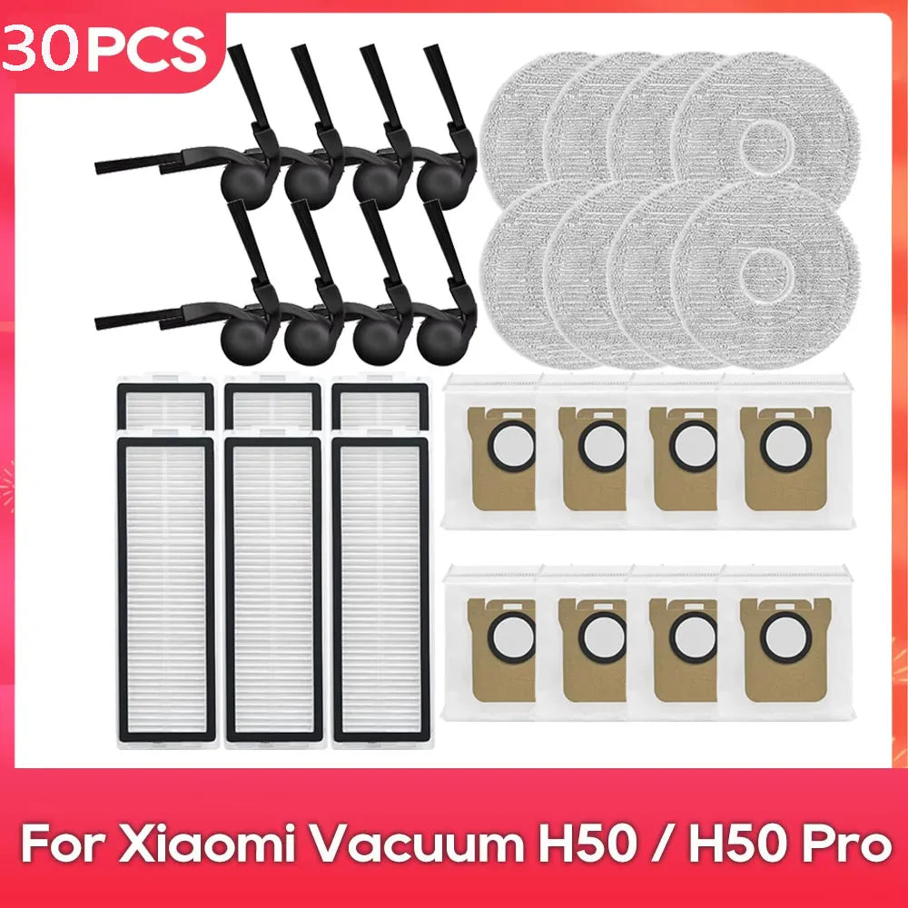 Compatible with ( Xiaomi Robot Vacuum H50 / H50 Pro ) Main Side Brush Filter Mop Dust Bag Parts Accessories Replacement