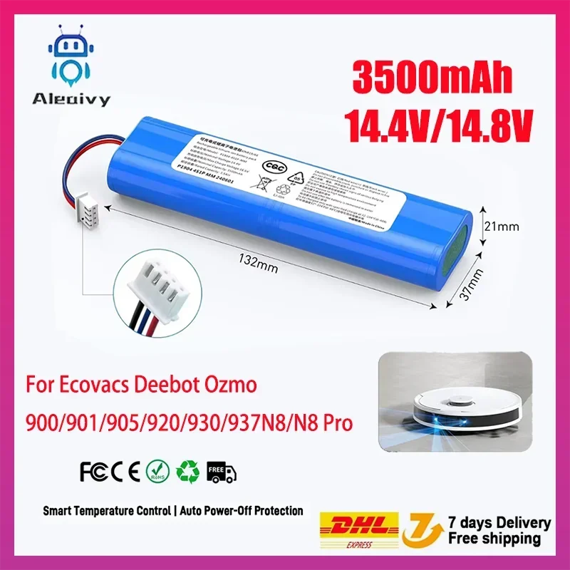 6500mAh Replacement Battery for Ecovacs Deebot Ozmo 900 901 