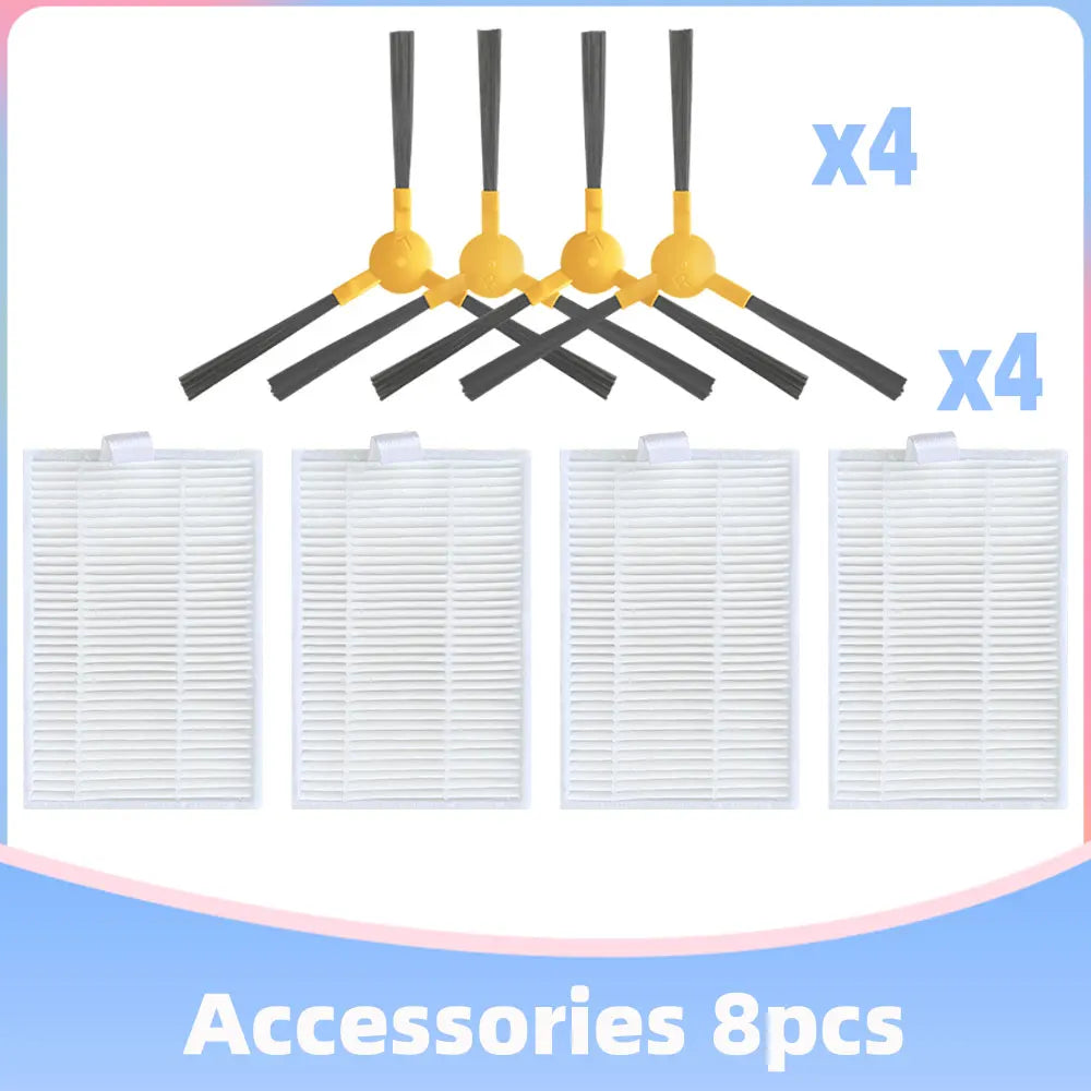 Accessories For ABIR X5 / X6 / X8 Genio Navi N600 Robotic Vacuum Cleaner 3-Arms Side Brush Hepa Filter Replacement Spare Parts
