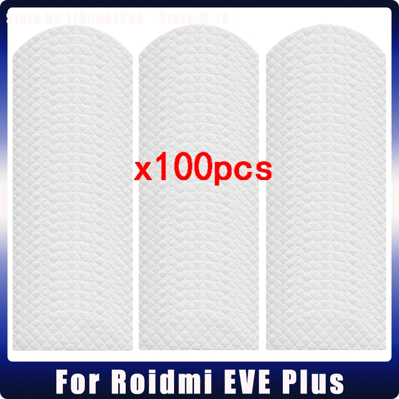 100 Pcs Disposable Mop Rag Pads For Xiaomi Roidmi EVE Plus R
