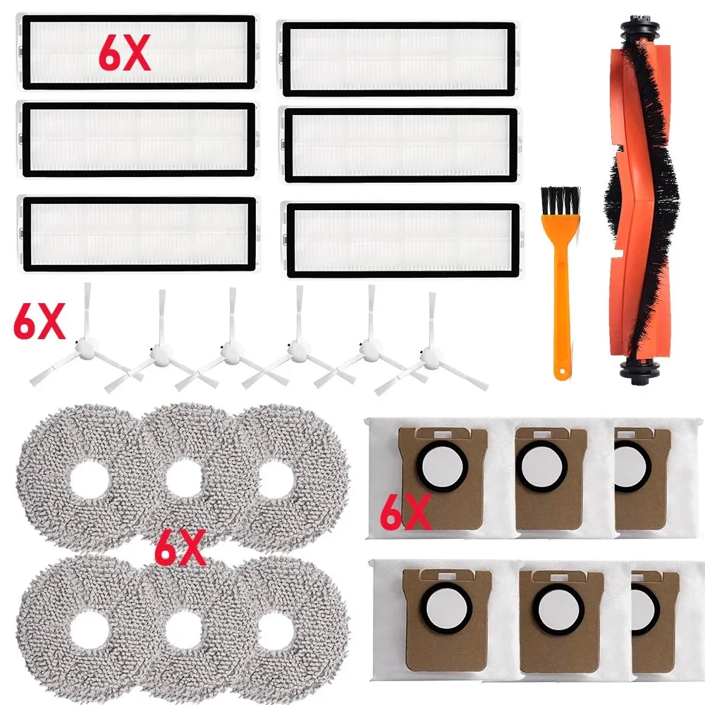 For Xiaomi Robot Vacuum X20+/X10+ /X20 Plus/X10 Plus Parts Mop Cloth Dust Bag Roller Side Brush Hepa Filter Part Accessories