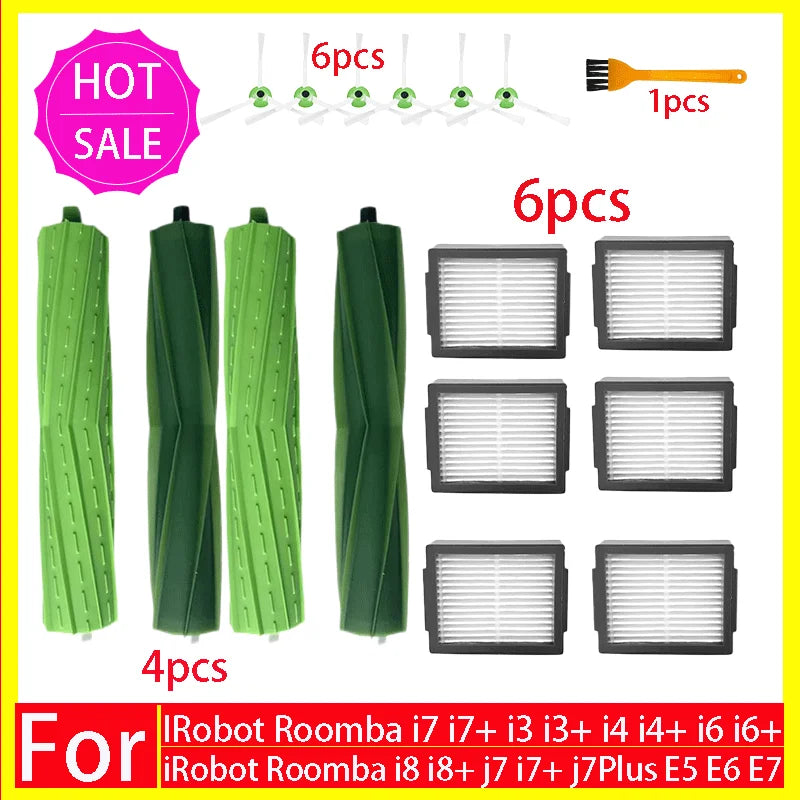 Main Side Brush Hepa Filter Dust Bag For iRobot Roomba i3 i4 i6 i7 i8 j7 E5 E6 E7 Spare Parts Robot Vacuum Cleaner Accessories
