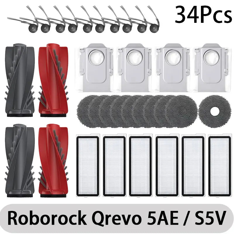 Roborock Q revo 5AE Robot Vacuum Cleaner Accessories Main Roller Side Brush Hepa Filter Mop Cloth Dust Bag Parts Replacement