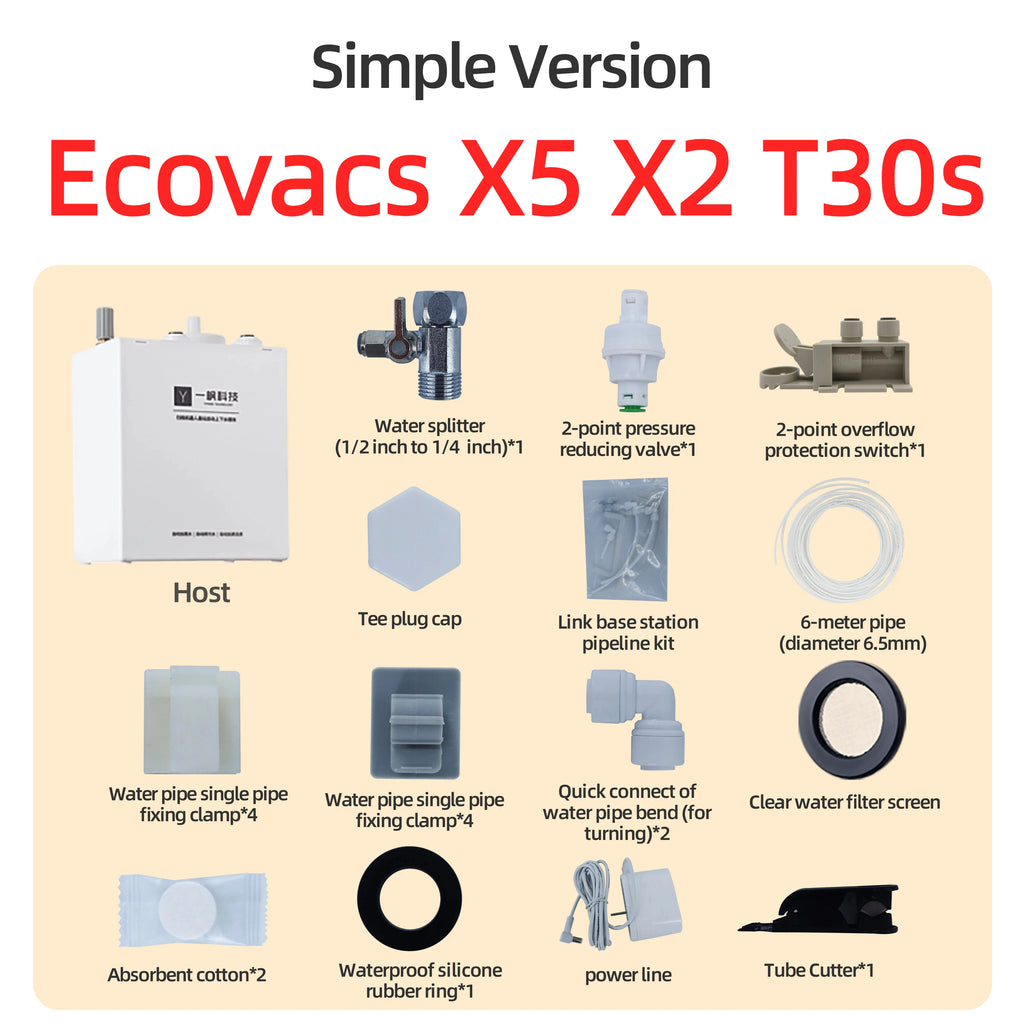Ecovacs X11 X12 T90 X9 T50 X8 X1 Robot Vacuum Water Change Kit Auto Water Refill and Drain Water Hookup Accessories ModuleM