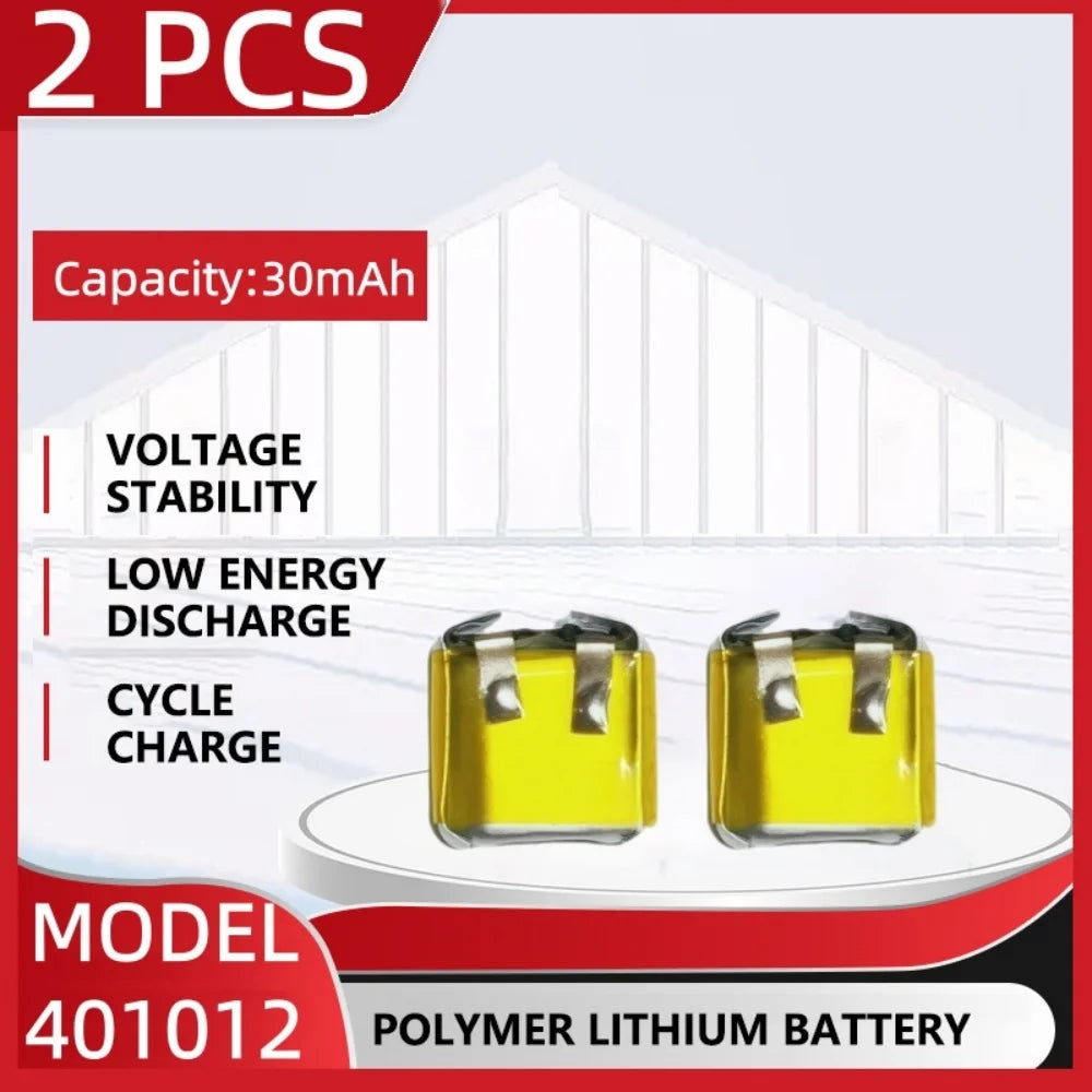 401012 3.7V 30mAh Lipo Lithium Batteries for Bluetooth Headset Rechargeable
