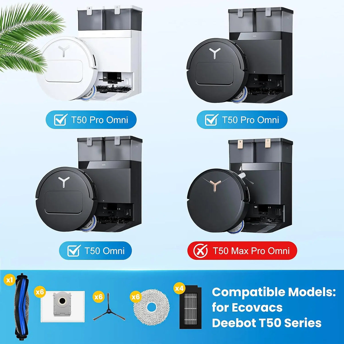ECOVACS T50 PRO OMNI / T50 OMNI Accessories Main Side Brushe