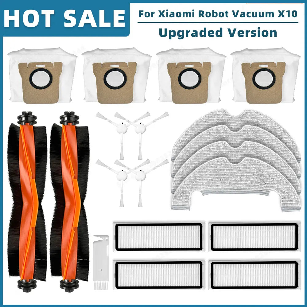 Compatible For Xiaomi Robot Vacuum X10 B102GL Replacement Spare Parts Accessories Main Side Brush Hepa Filter Mop Cloth Dust Bag
