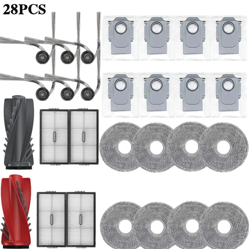 Roborock Saros 10R / Saros 20 Robot Vacuum Spare Parts Main Side Brushes Mop Cloths HEPA Filters Dust Bags Accessories