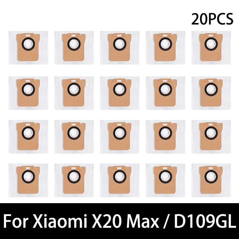 For Xiaomi X20 Max / D109GL Robot Vacuum Parts Main Brush Side Brush Hepa Filter Mop Cloth Dust Bag Replacement Accessories