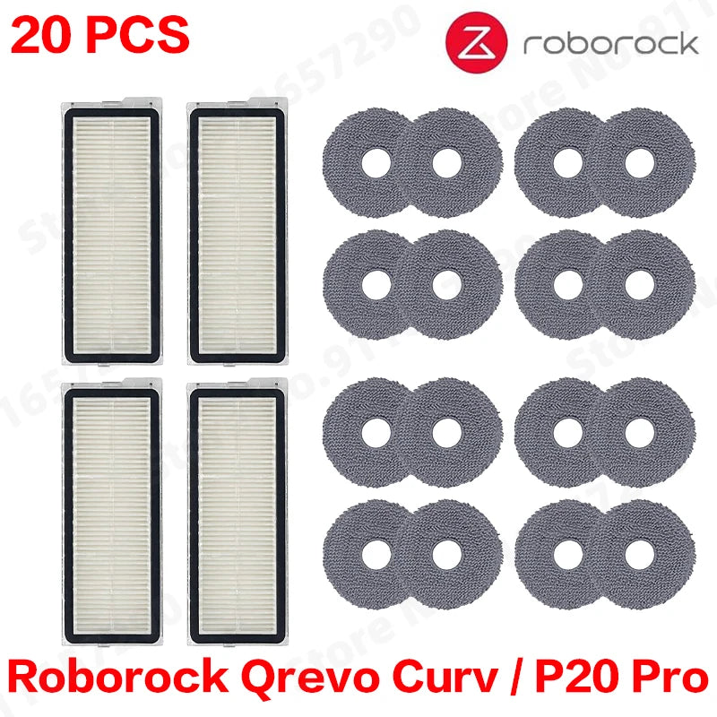 Roborock Qrevo Curv / P20 Pro Robot Vacuum Cleaner Hepa Filter Mop Cloth Dust Bag Accessories Replacement Parts