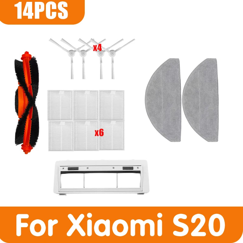 For Xiaomi Vacuum cleaner S20 / D106 E12 E10 B112 Accessories Replacement Main Side Brush Mop Cloth Filter Part