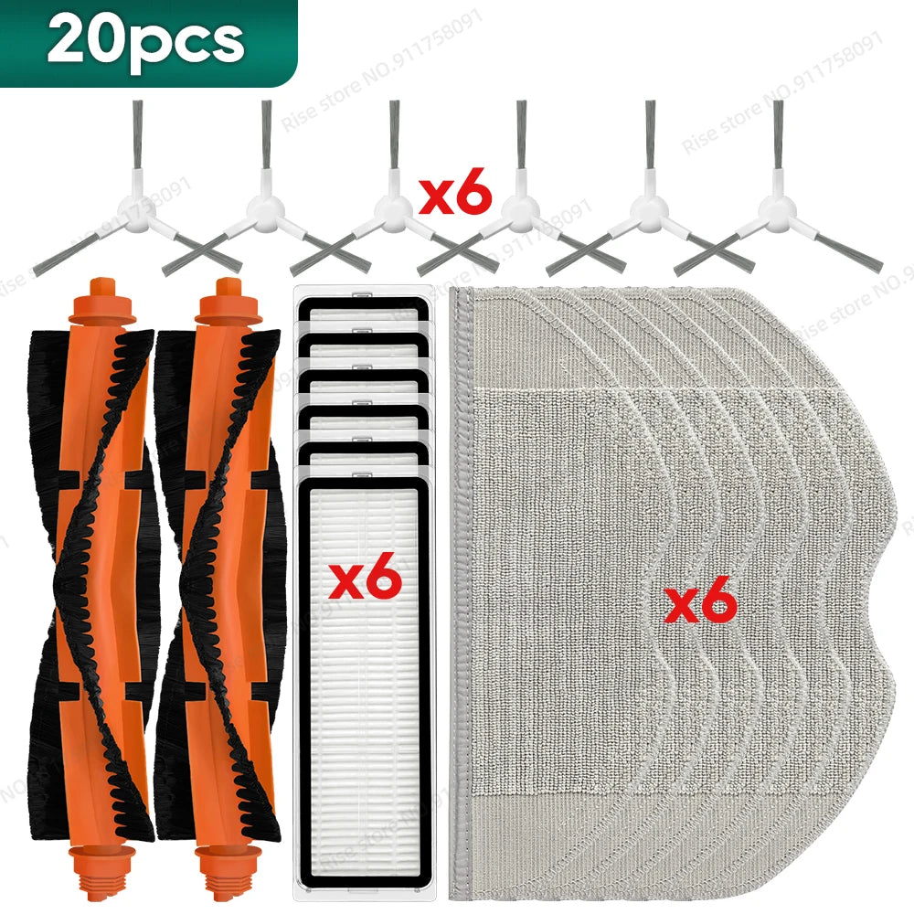 Compatible for Xiaomi Robot Vacuum S40C / E101 Accessories Main Brush Hepa Filter Mop Cloth Replacement Parts