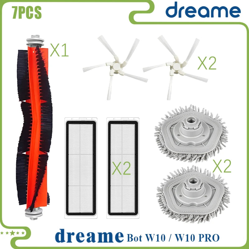 Dreame Bot W10 / W10 PRO Accessories Robot Vacuum Cleaner HEPA Filter Main Side Brush Mop Cloth pad Replacement Parts