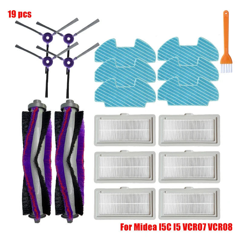 For Midea I5 I5C VCR07 VCR08 Robot Vacuum Cleaner Midea I5C Spare Parts Roller Brush Mop Bracket Dust Box Water Tank Accessories