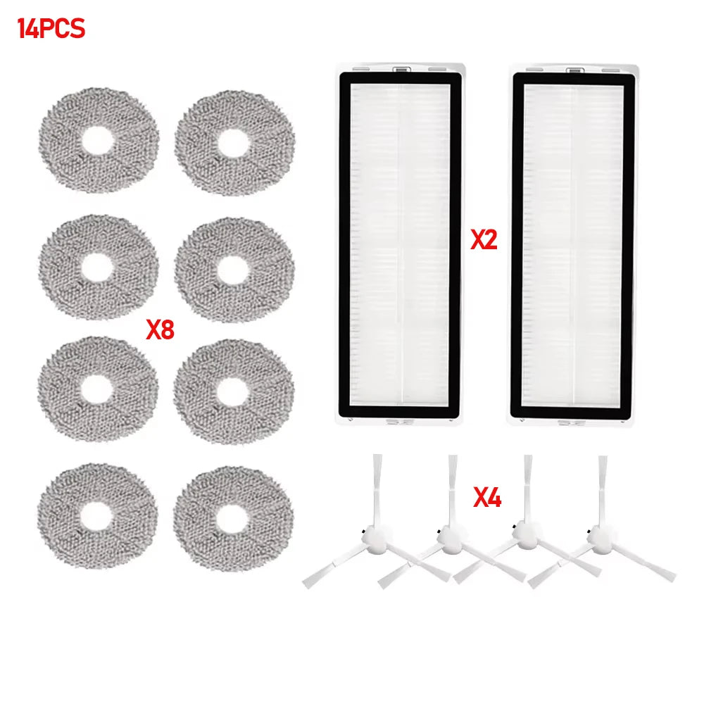 Spare Replacement Parts Fit For Xiaomi X20 Plus X20+ Robot Vacuum Roller Brush Side Brush Filter Mop Cloth Dust Bag Accessories
