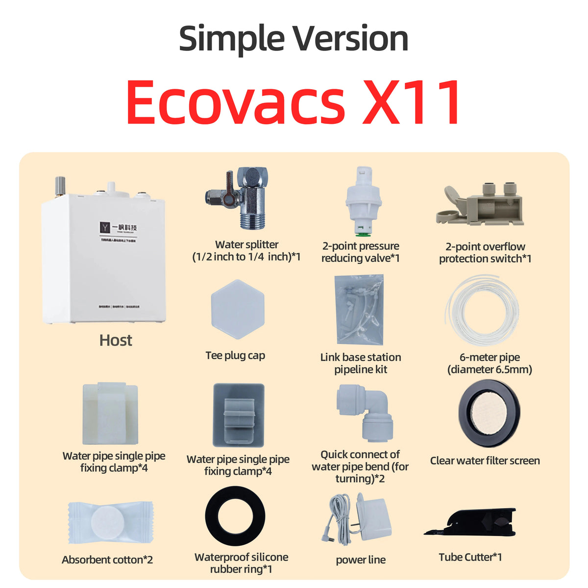 Ecovacs X11 X12 T90 X9 T50 X8 X1 Robot Vacuum Water Change Kit Auto Water Refill and Drain Water Hookup Accessories ModuleM