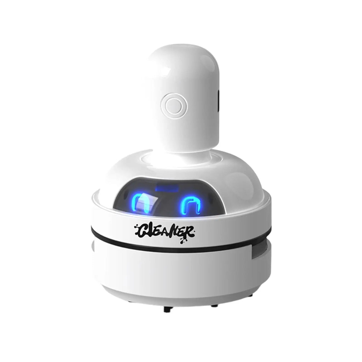 Cute Robot Desktop Vacuum Cleaner White USB Rechargeable Str