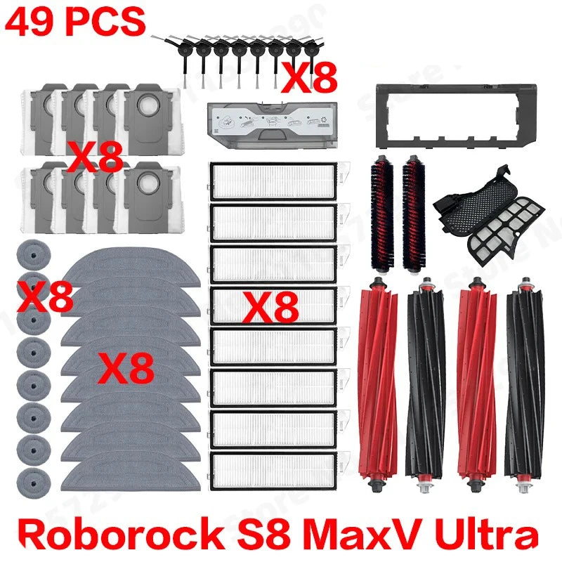 Roborock S8 MaxV Ultra Robot Vacuum Cleaner Accessories Mop Cloth Vacuum Bags Side Brush Filter Replaceable Spare Parts