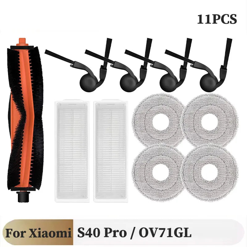 For Xiaomi S40 Pro / OV71GL Robot Vacuum Replacement Parts Main Side Brush HEPA Filter Mop Cloth Accessories