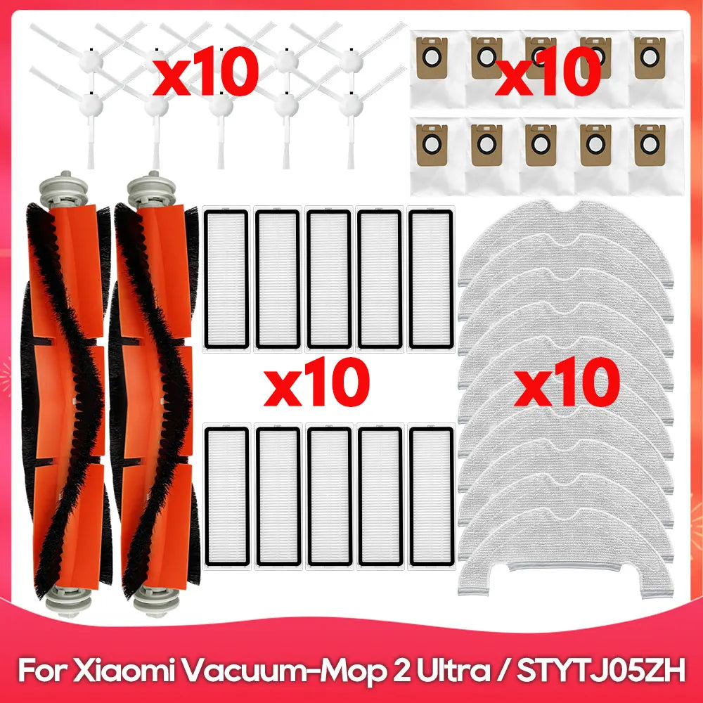 Fit For ( Xiaomi Mi Robot Vacuum Mop 2 Ultra / STYTJ05ZHM ) Main Side Brush Hepa Filter Mop Rag Dust Bag Replacement Spare Part