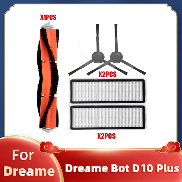 Replacement For Xiaomi Dreame Bot D10 Plus RLS3D Robot Vacuum Cleaner Main Brush Side Brush Hepa Filter Mop Dust Bag Spare Parts