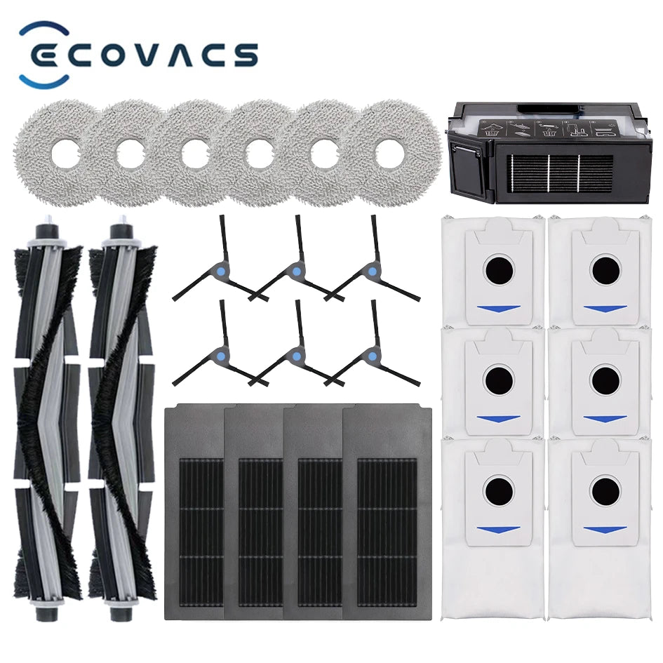 Ecovacs Deebot X2 Omni / X2 Pro / X2 Robot Vacuum Accessories Roller Main Side Brush Hepa Filter Mop Cloth Dust Bag Parts