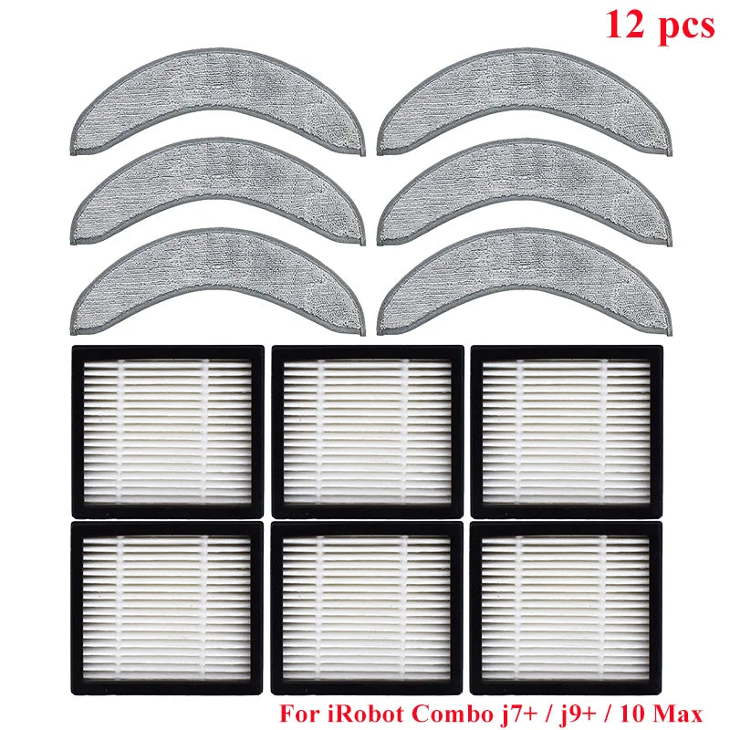 For IRobot Roomba Combo J7+ J9+ 10 Max Robot Vacuum Cleaner Part Main Side Brush HEPA Filter Mop Cloth Accessories Replacement