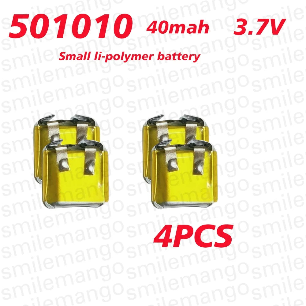 501010 Battery 3.7V 40mAh Lipo Rechargeable Polymer Lithium Batteries for Bluetooth Headset Mp3/mp4 Smart Watch GPS Li Po Cell