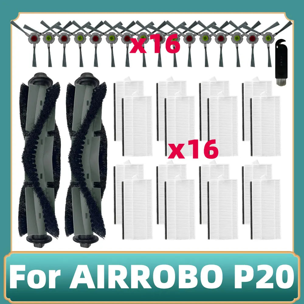 Compatible For AIRROBO P20 Robot Vacuum Cleaner Main Side Brush Hepa Filter Accessories Replacement Spare Parts Attachment Kit