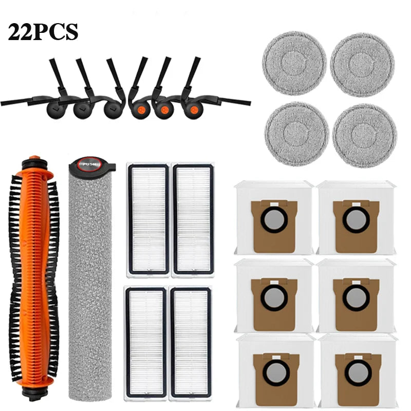 For Xiaomi Mijia Robot Vacuum 6 Max / PV11CN Replacement Spare Parts Accessories Main Side Brush Hepa Filter Mop Cloth Dust Bag