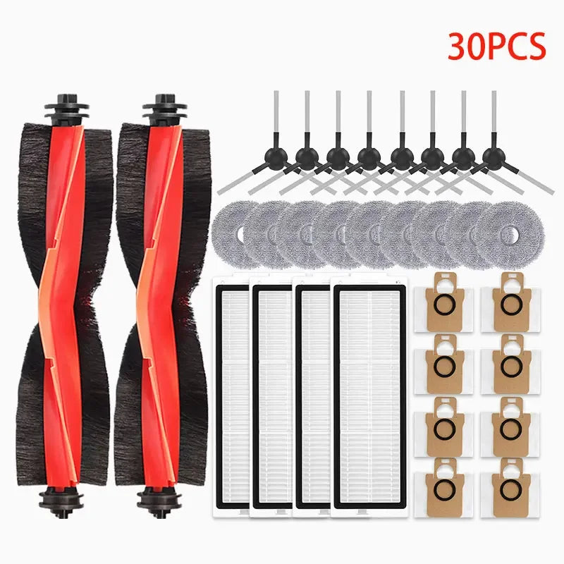 For Xiaomi Robot Vacuum X20 Pro / D102GL Vacuum Parts Accessories Main Roller Side Brush Hepa Filter Mop Cloth Dust Bag