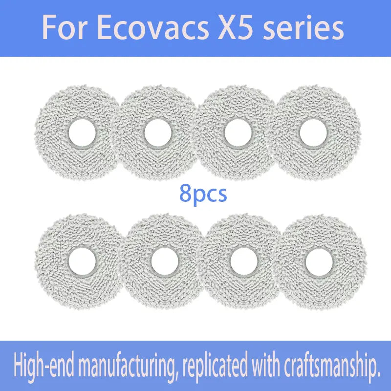 For Ecovacs DEEBOT X5 OMNI/X5 PRO OMNI Robot Vacuum Consumables Include Main Side Brushes Dust Bags Mop Pads Roller Brushes