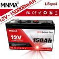 12V LiFePO4 UPS Battery 150Ah Built-in BMS Deep Cycle Release for Solar Energy RV Ship off Grid Appliances with Charger