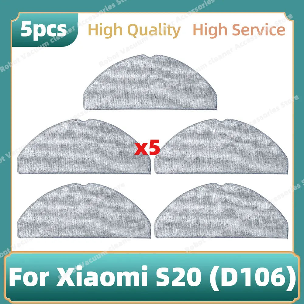 Compatible For Xiaomi Robot Vacuum S20 / D106 Parts Main Side Hepa Filter Mop Cloth Replacement Accessories