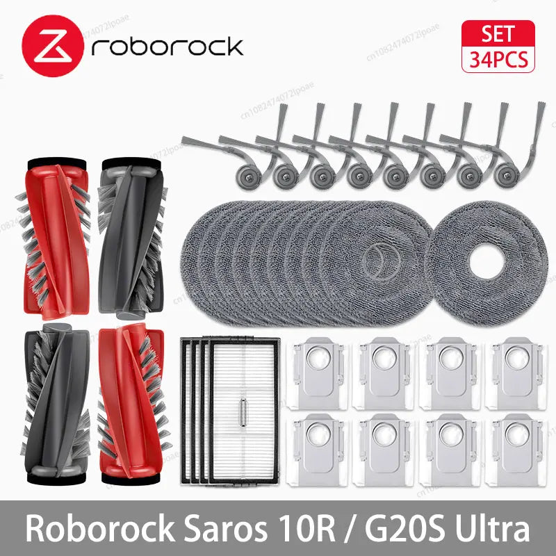Roborock Saros 10R / G20S Ultra Robot Vacuum Cleaner Accessories Main Side Brush Mop Cloth Hepa Filter Dust Bag Spare Parts