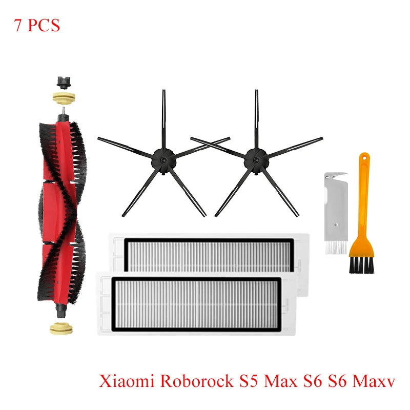 For Xiaomi Roborock S5 Max S6 Maxv Vacuum Cleaner Replacement Kit Roller Brush HEPA Filter Mop Cloth Accessories Spare Parts