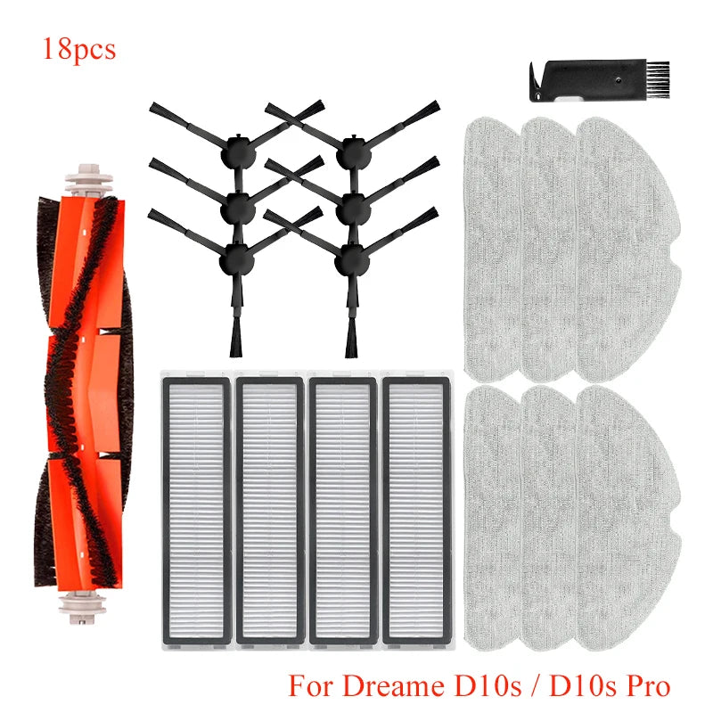 For Dreame Bot D10s / D10s Pro Robot Vacuum Cleaner Roller Main Side Brush Hepa Filter Mop Pad Spare Parts Accessories